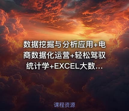数据挖掘与分析应用+电商数据化运营+轻松驾驭统计学+EXCEL大数据分析师视频教程合集