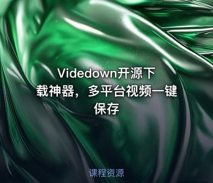 Videdown开源下载神器，多平台视频一键保存