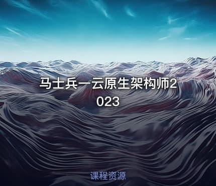 马士兵一云原生架构师2023