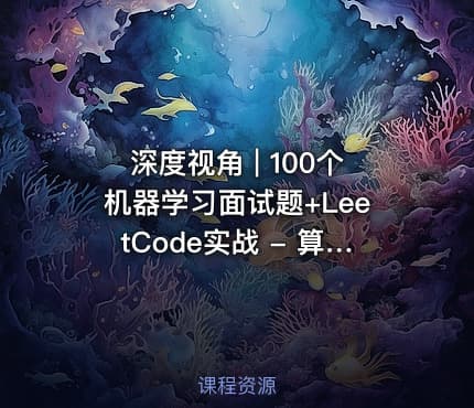 深度视角 | 100个机器学习面试题+LeetCode实战 - 算法面试课 - 第四季 - 附源码资料