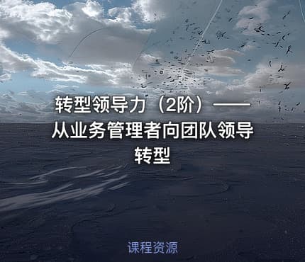 转型领导力（2阶）——从业务管理者向团队领导转型