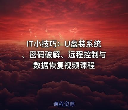 IT小技巧：U盘装系统、密码破解、远程控制与数据恢复视频课程