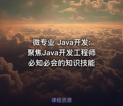 微专业 Java开发:聚焦Java开发工程师必知必会的知识技能