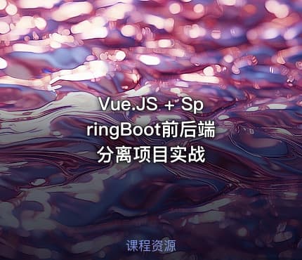 Vue.JS + SpringBoot前后端分离项目实战