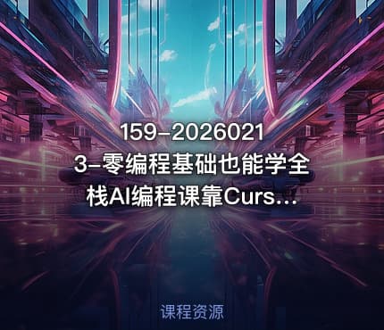 159-20260213-零编程基础也能学全栈AI编程课靠Cursor AI快速搞出网页和手机APP更多资源