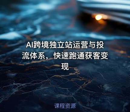 AI跨境独立站运营与投流体系，快速跑通获客变现