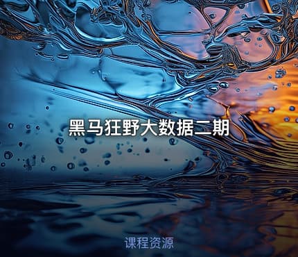 黑马狂野大数据二期