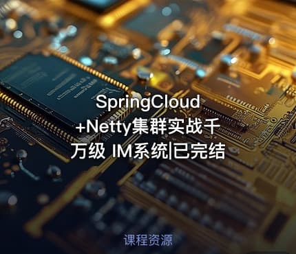 SpringCloud+Netty集群实战千万级 IM系统|已完结
