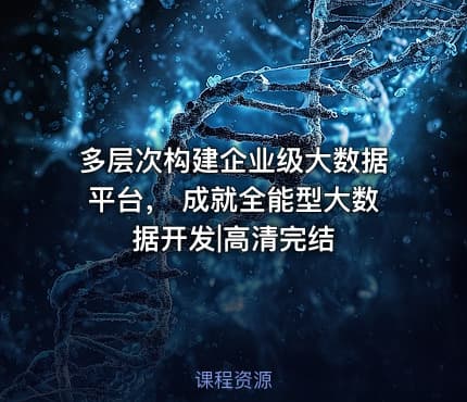 多层次构建企业级大数据平台， 成就全能型大数据开发|高清完结
