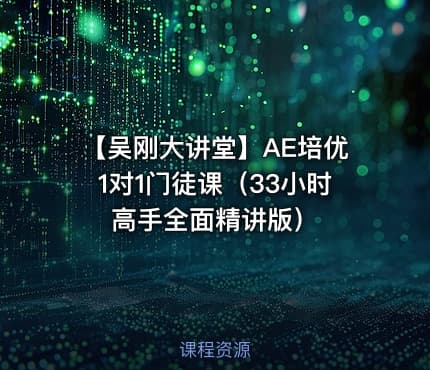【吴刚大讲堂】AE培优1对1门徒课（33小时高手全面精讲版）