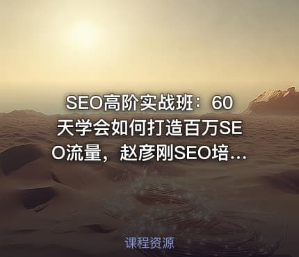 SEO高阶实战班：60天学会如何打造百万SEO流量，赵彦刚SEO培训课程(17G) 价值3298元