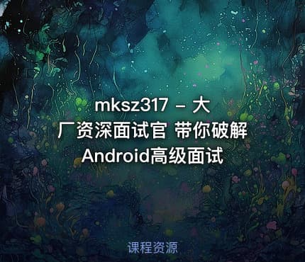mksz317 - 大厂资深面试官 带你破解Android高级面试