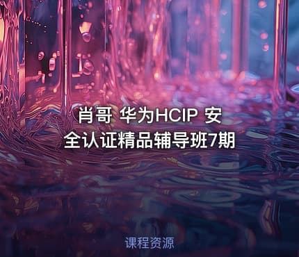 肖哥 华为HCIP 安全认证精品辅导班7期