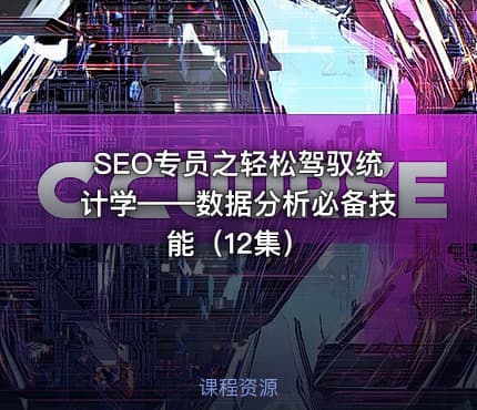 SEO专员之轻松驾驭统计学——数据分析必备技能（12集）