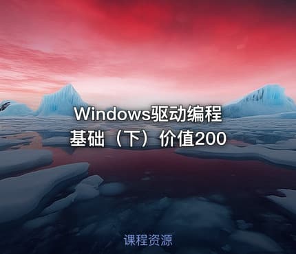 Windows驱动编程基础（下）价值200