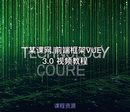 某课网 前端框架VUE3.0 视频教程