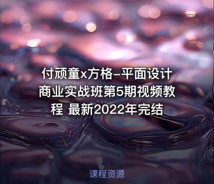 付顽童x方格-平面设计商业实战班第5期视频教程 最新2022年完结