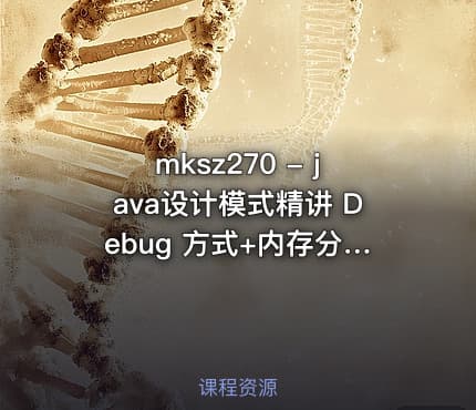 mksz270 - java设计模式精讲 Debug 方式+内存分析