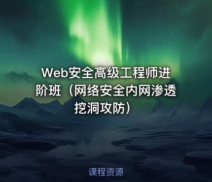 Web安全高级工程师进阶班（网络安全内网渗透挖洞攻防）