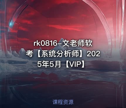 文老师软考【系统分析师】2025年5月【VIP】