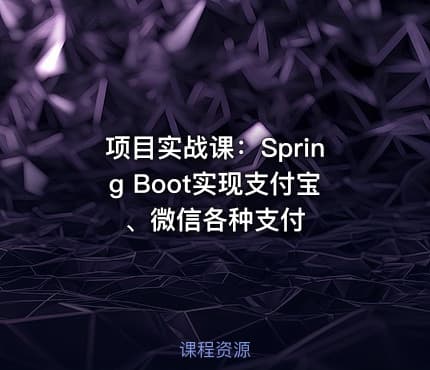 项目实战课：Spring Boot实现支付宝、微信各种支付