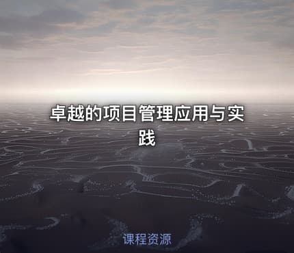 卓越的项目管理应用与实践