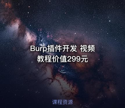 Burp插件开发 视频教程
