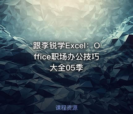 跟李锐学Excel:Office职场办公技巧大全05季