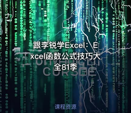 跟李锐学Excel:Excel函数公式技巧大全81季