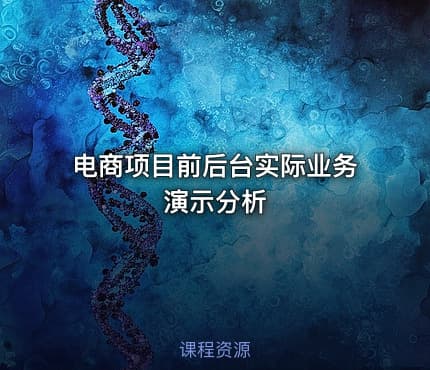 电商项目前后台实际业务演示分析