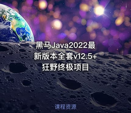 黑马Java2022最新版本全套v12.5+狂野终极项目