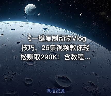 《一键复制动物Vlog技巧,26集视频教你轻松赚取290K!含教程+免费COZE一键生成工作流》
