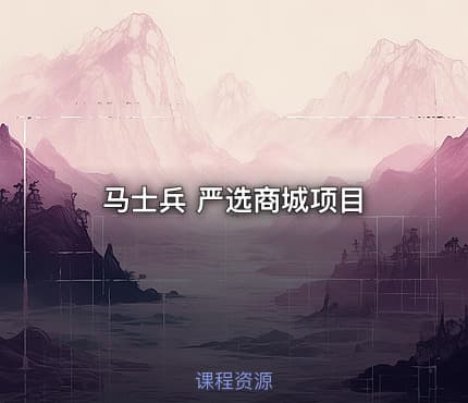马士兵 严选商城项目
