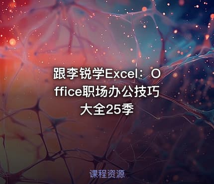 跟李锐学Excel:Office职场办公技巧大全25季
