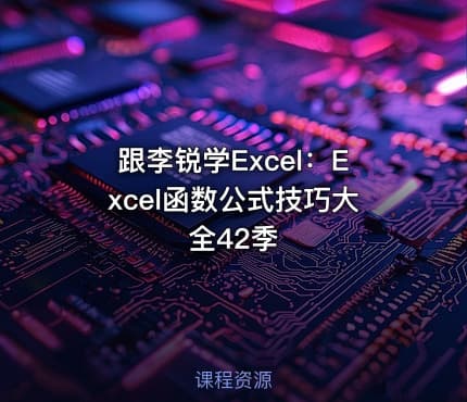 跟李锐学Excel:Excel函数公式技巧大全42季