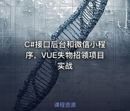 C#接口后台和微信小程序,VUE失物招领项目实战