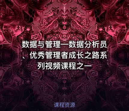 数据与管理—数据分析员、优秀管理者成长之路系列视频课程之一