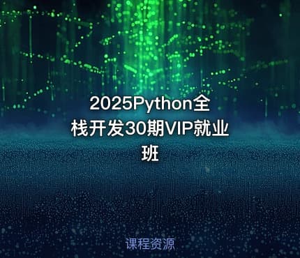 2025Python全栈开发30期VIP就业班
