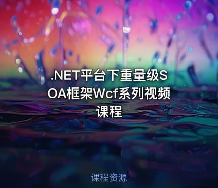 .NET平台下重量级SOA框架Wcf系列视频课程