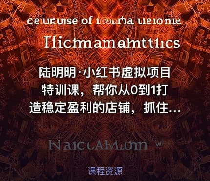 陆明明·小红书虚拟项目特训课,帮你从0到1打造稳定盈利的店铺,抓住流量红利