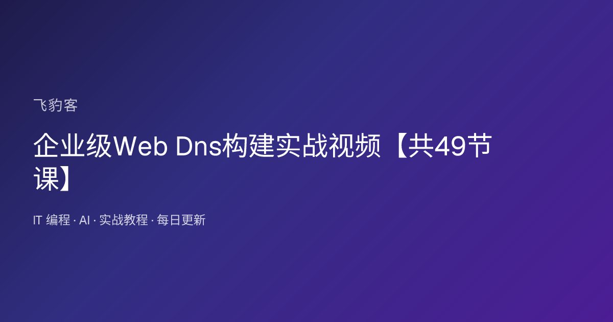企业级Web Dns构建实战视频【共49节课】