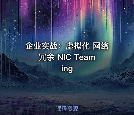 企业实战：虚拟化 网络冗余 NIC Teaming