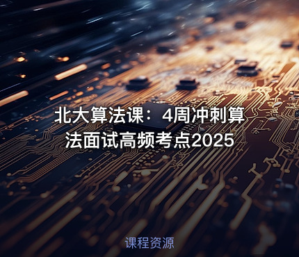 北大算法课：4周冲刺算法面试高频考点2025
