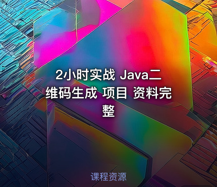 2小时实战 Java二维码生成 项目 资料完整