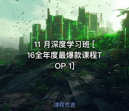 11 月深度学习班 [16全年度最爆款课程TOP 1]