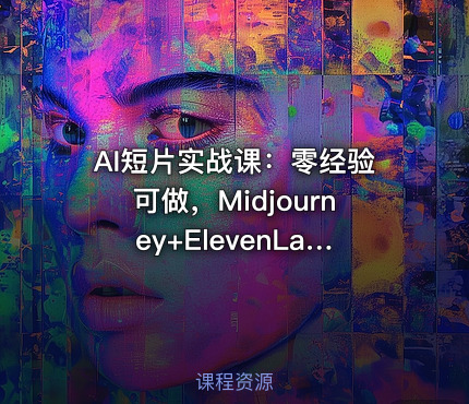 AI短片实战课：零经验可做，Midjourney+ElevenLabs双工具，3步搞定成品
