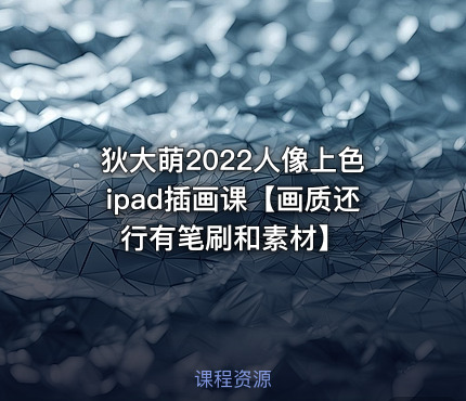 狄大萌2022人像上色ipad插画课【画质还行有笔刷和素材】