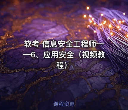 软考 信息安全工程师——6、应用安全（视频教程）