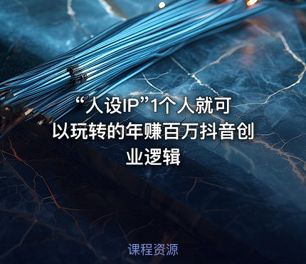 “人设IP”1个人就可以玩转的年赚百万抖音创业逻辑