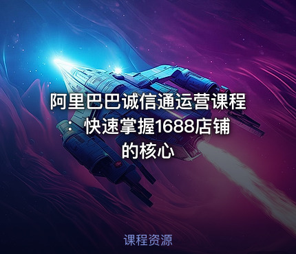 阿里巴巴诚信通运营课程：快速掌握1688店铺的核心